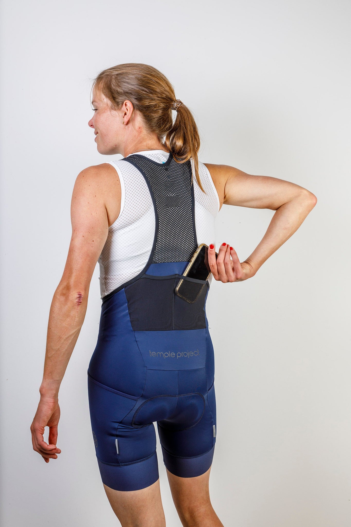 Women's adventure bib shorts - Navy